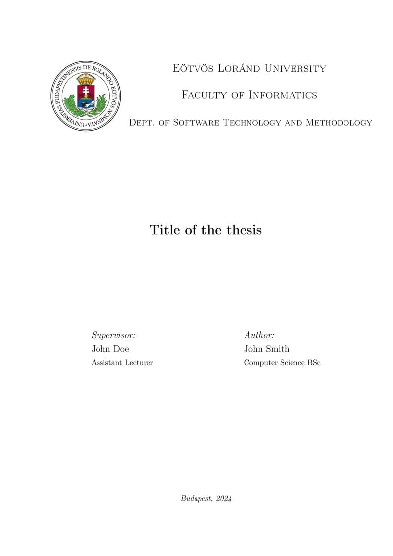 ELTE FI Thesis Template