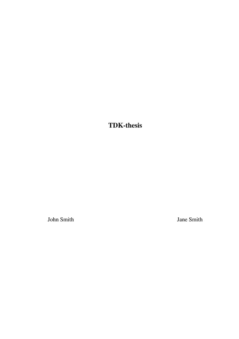TDK Thesis Template (ELTE FI)