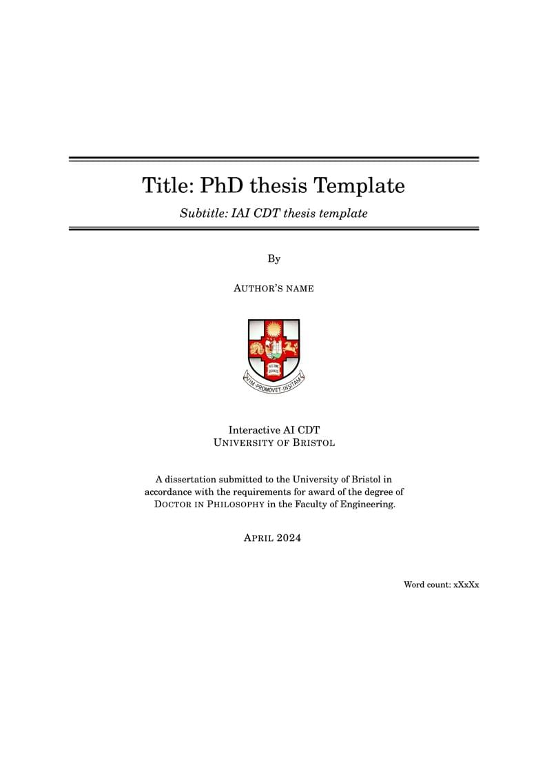 Interactive AI CDT Thesis Template