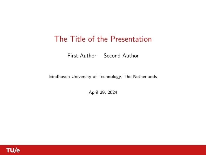 TU Eindhoven Beamer Template (Horizontal)