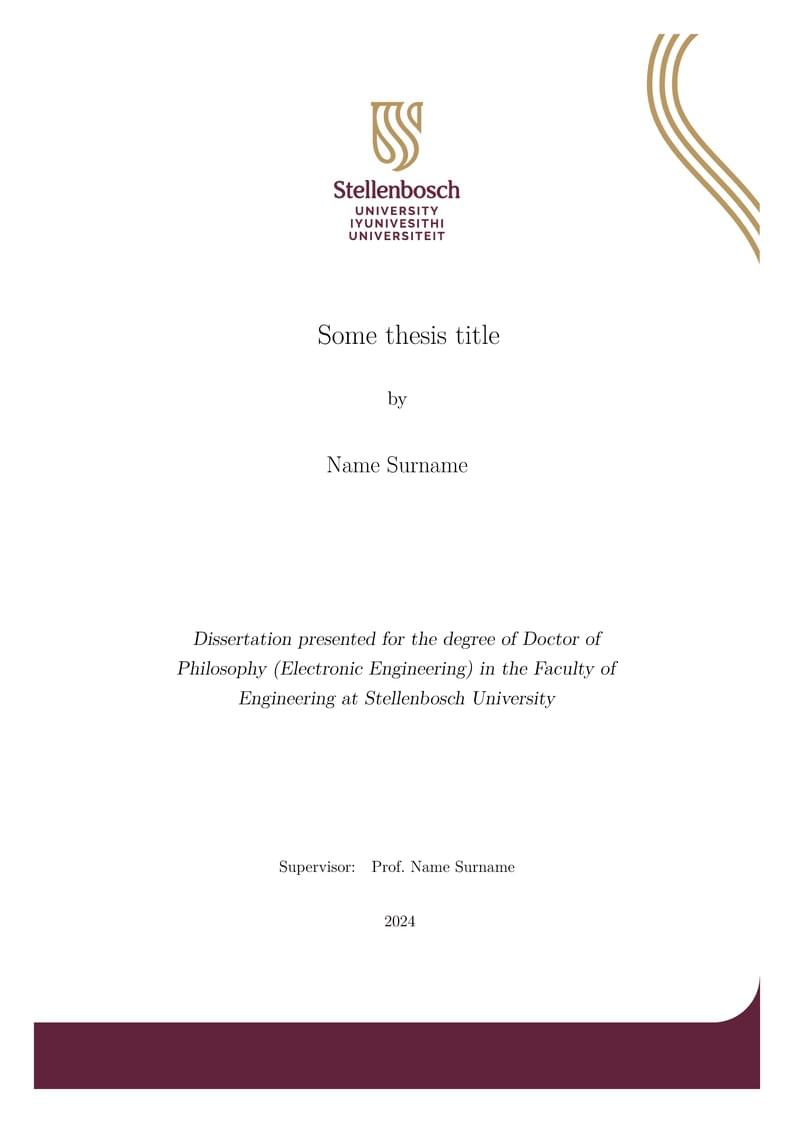 Stellenbosch University Thesis Template