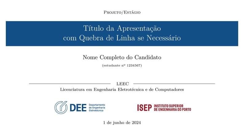 ISEP DEE Beamer Presentation Template