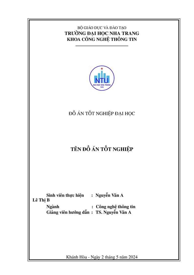 Thesis template for Nha Trang University