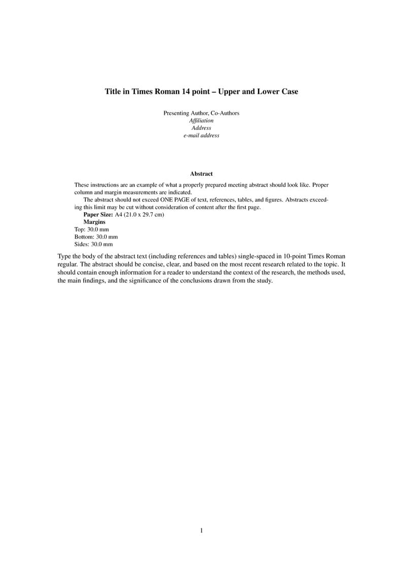 Abstract Template