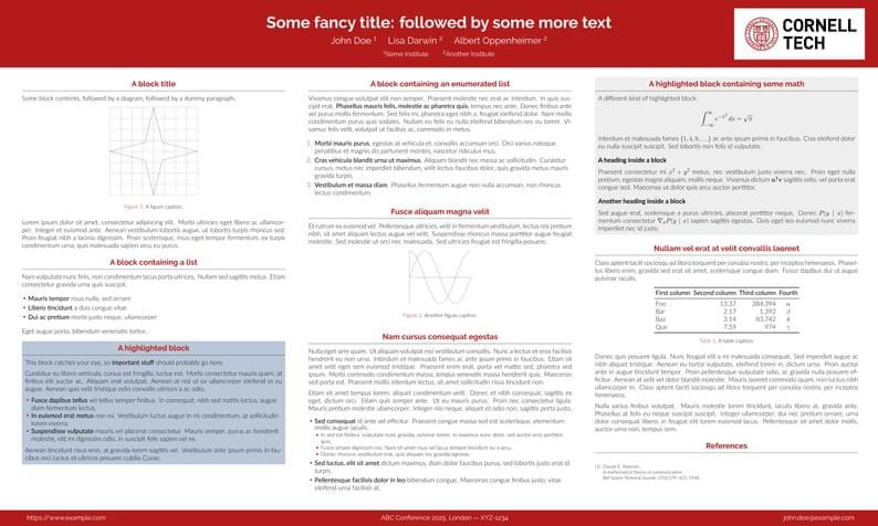Unofficial Poster Template for Cornell Tech University