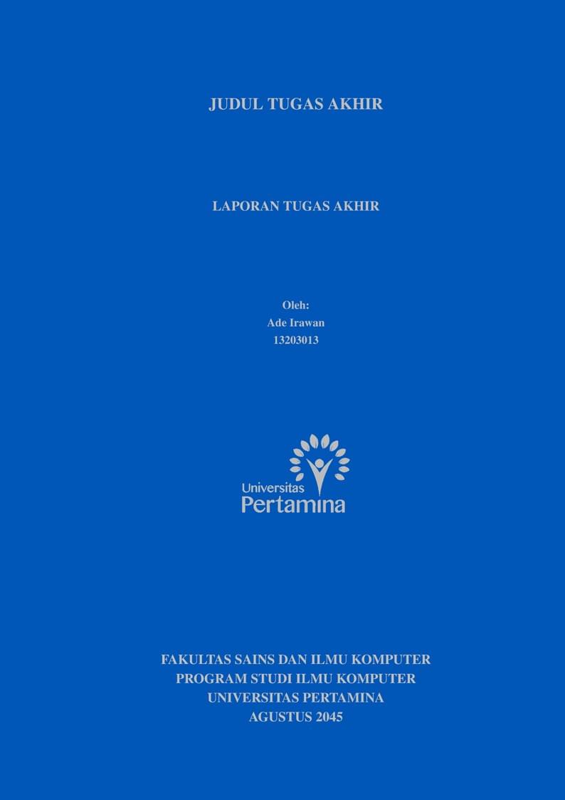 Laporan Tugas Akhir S1 Universitas Pertamina