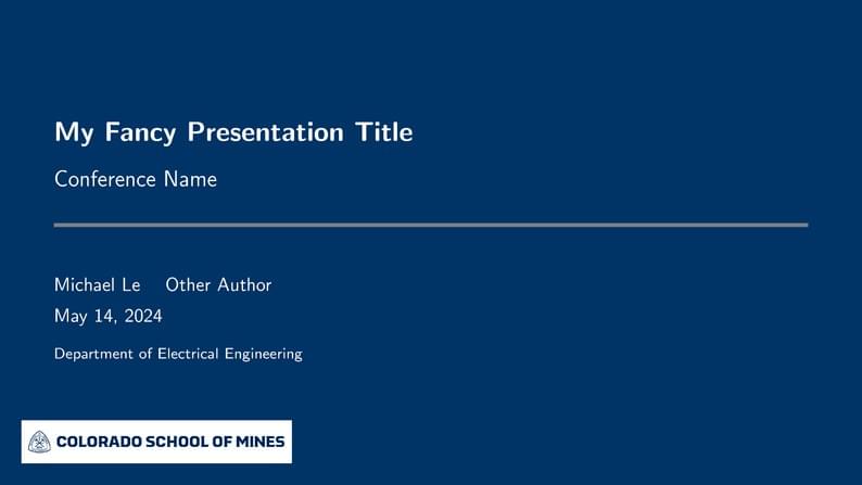 Mines Beamer Conference Template