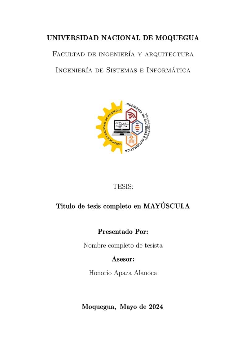 Thesis Format Universidad Nacional de Moquegua
