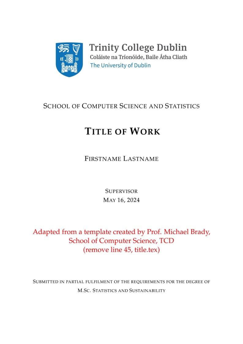 TCD SCSS Thesis Template