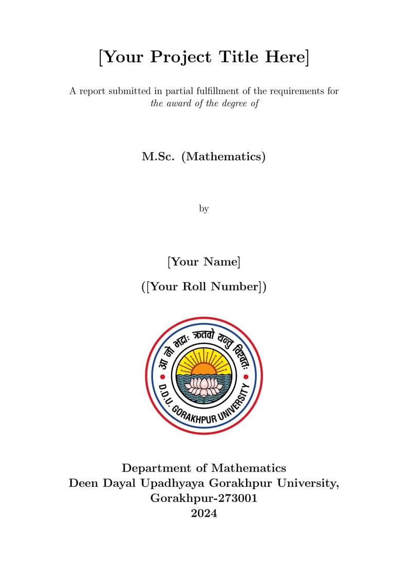DDU Gorakhpur University Dissertation