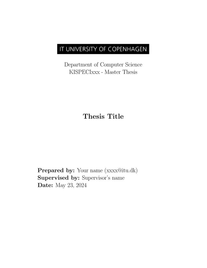 ITU Thesis Template