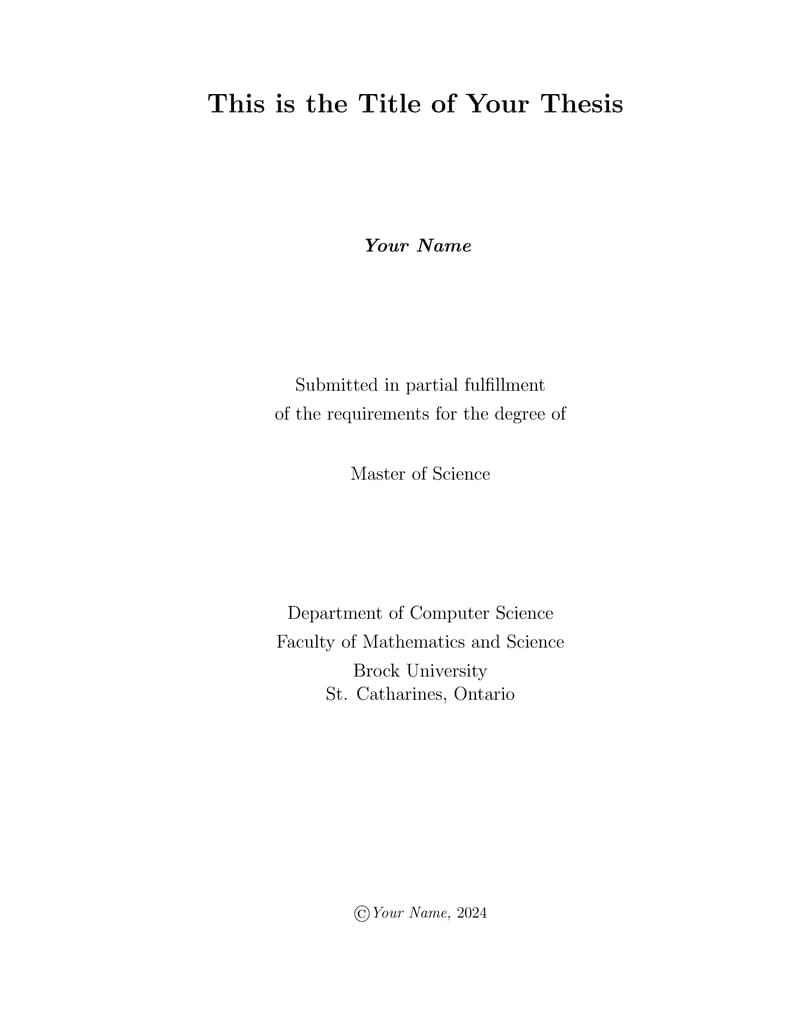 COSC MSc Thesis Template