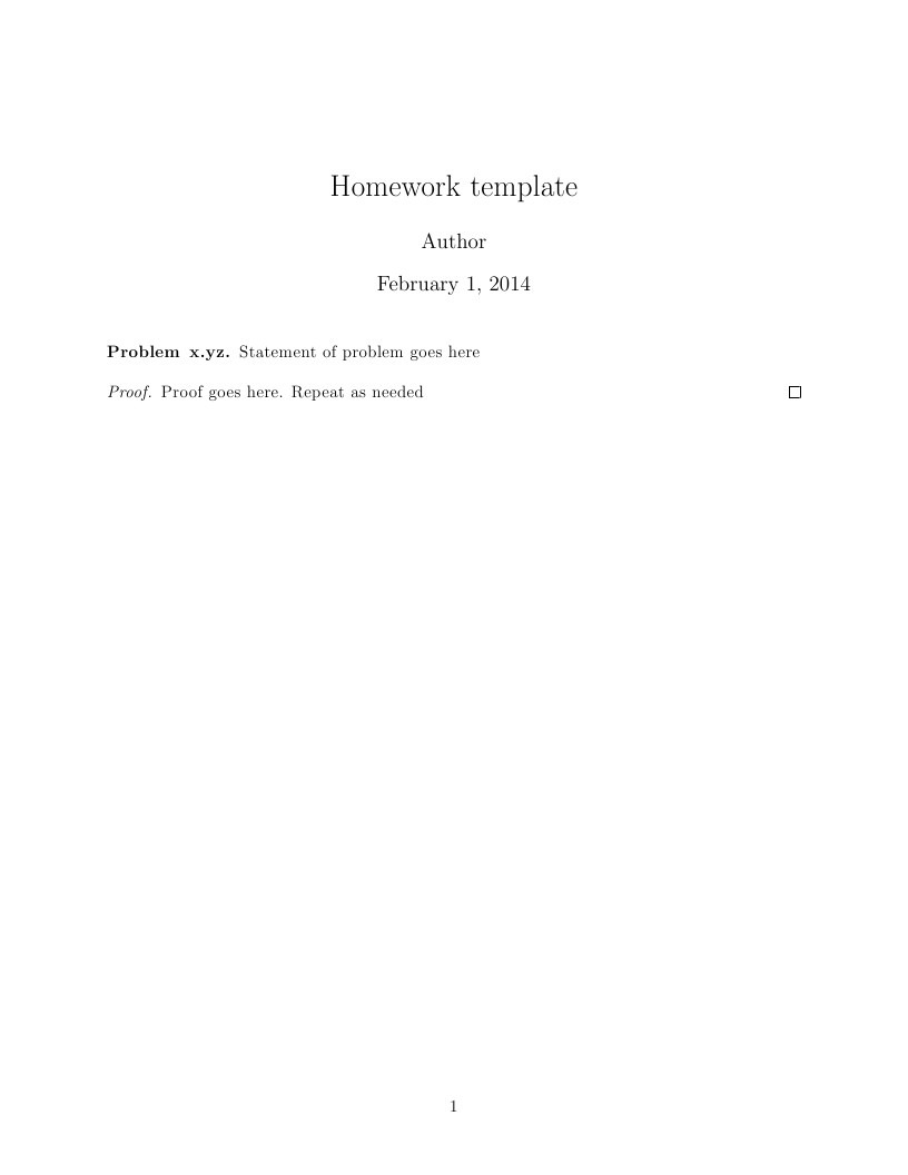 Homework template