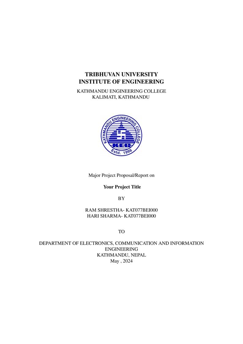 Major Project Proposal/Report for Institute of Engineering (IOE)