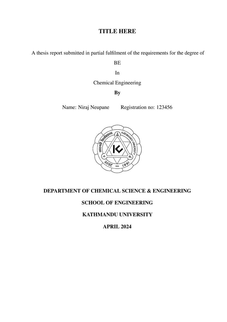 Kathmandu University Final year thesis template