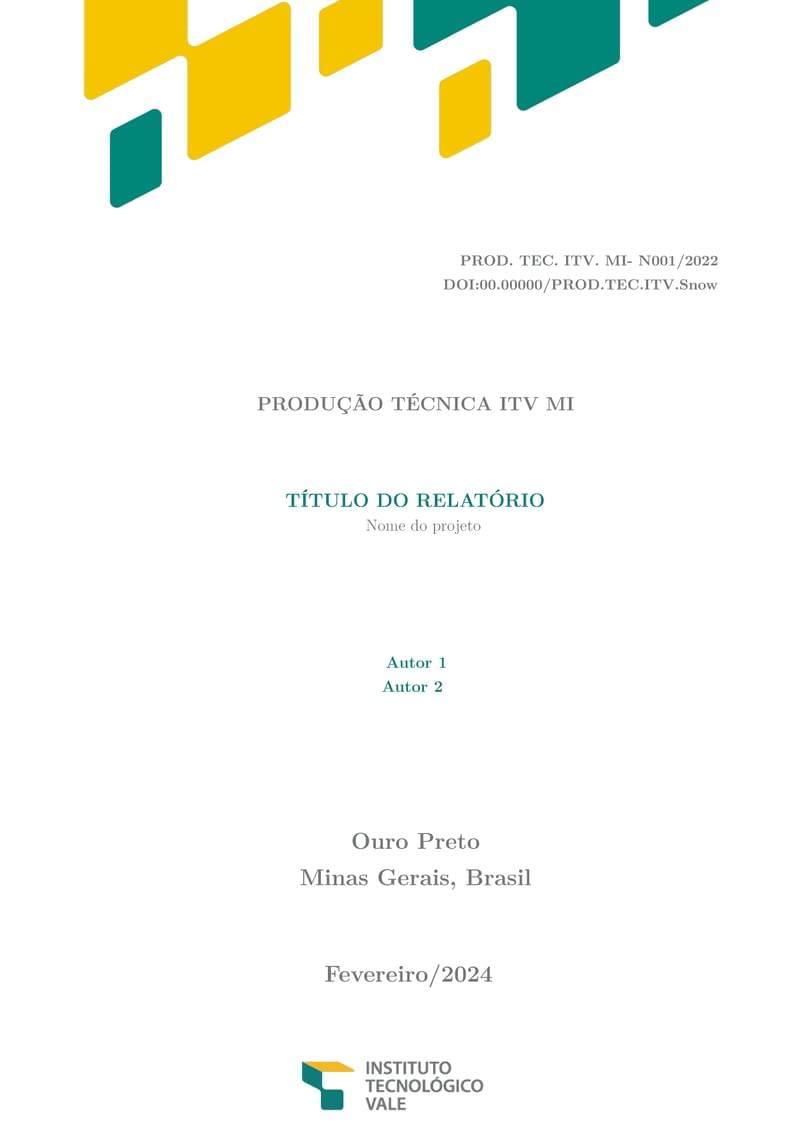 Modelo de Relatório Técnico ITV - MI - 2024