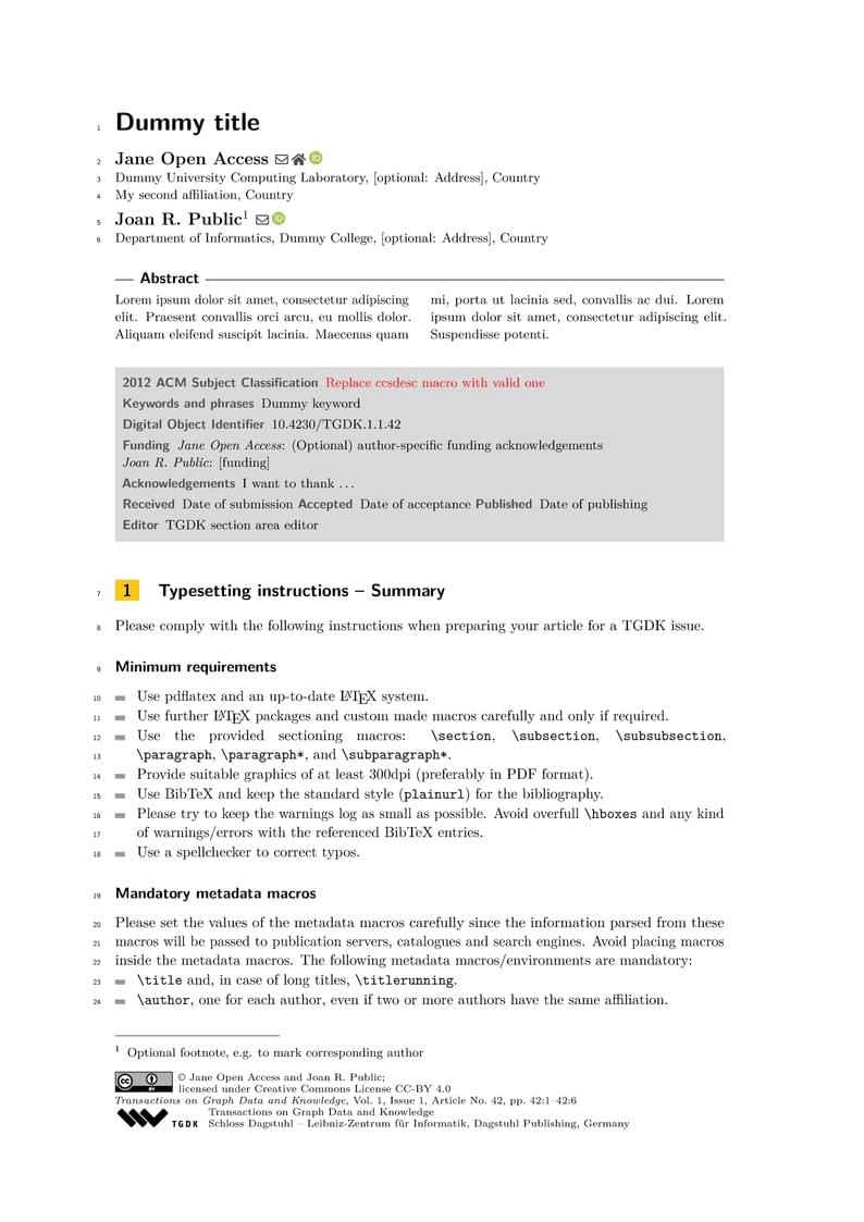 TGDK Template v2021