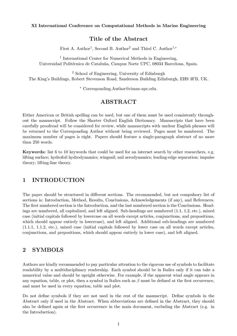 MARINE2025 Paper Template