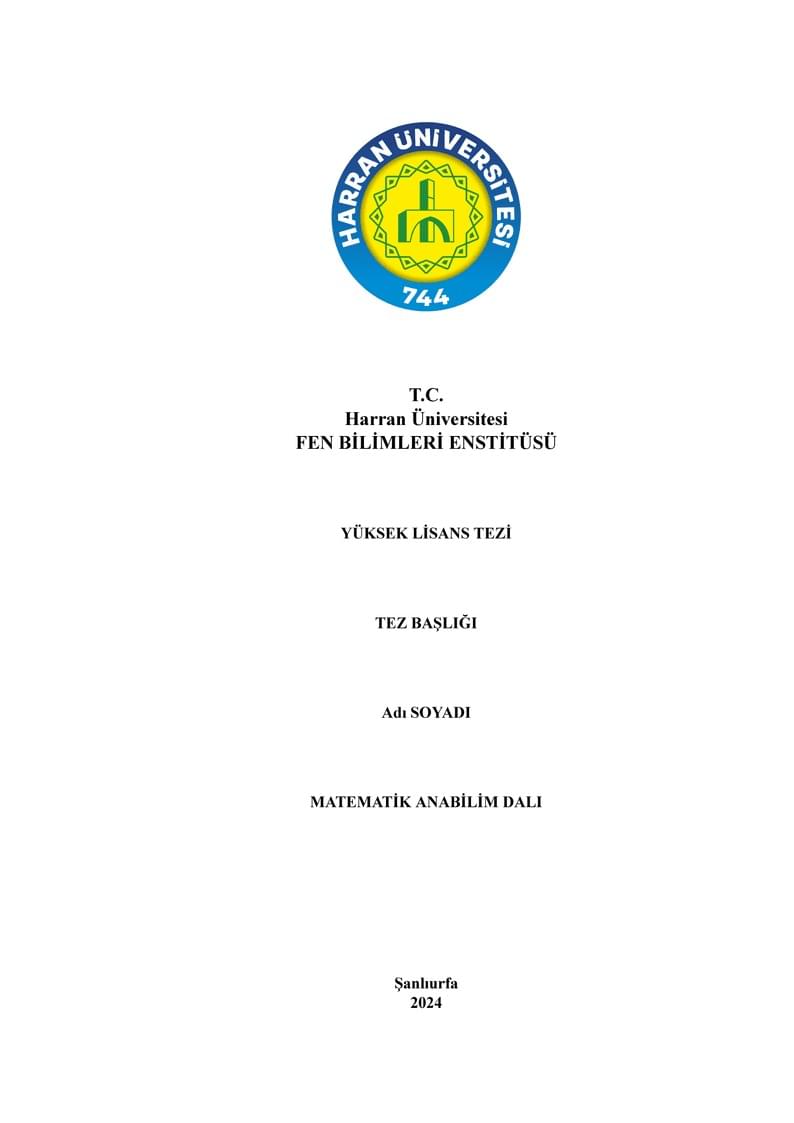 Harran Üniversitesi Tez Şablonu