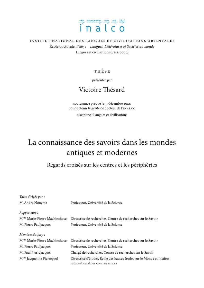 Thèse Inalco