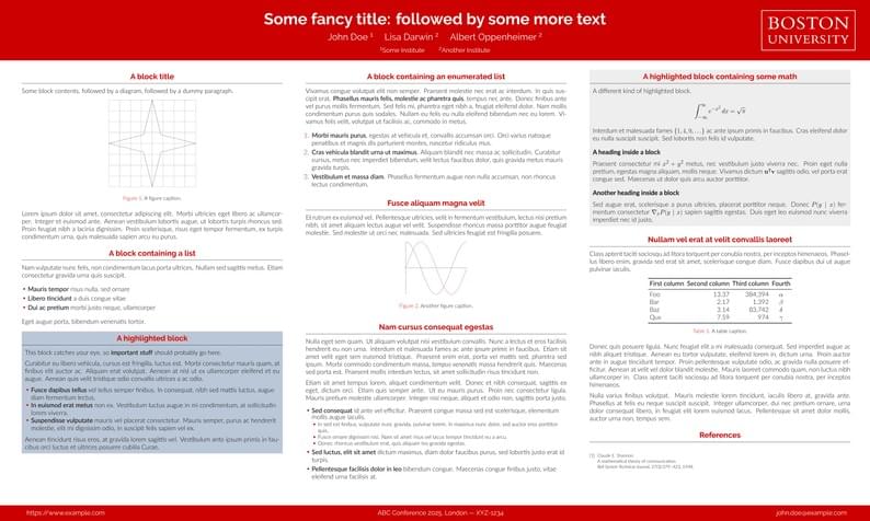 Unofficial Poster Template for Boston University