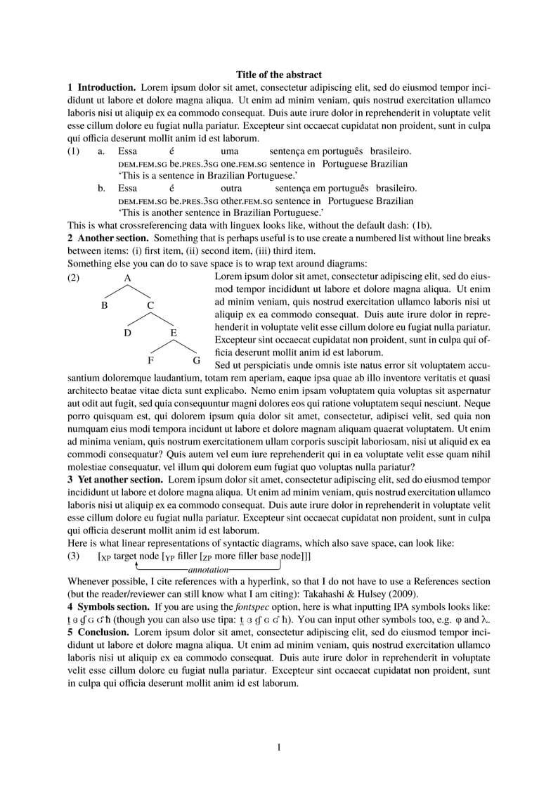 Linguistics conference abstract template