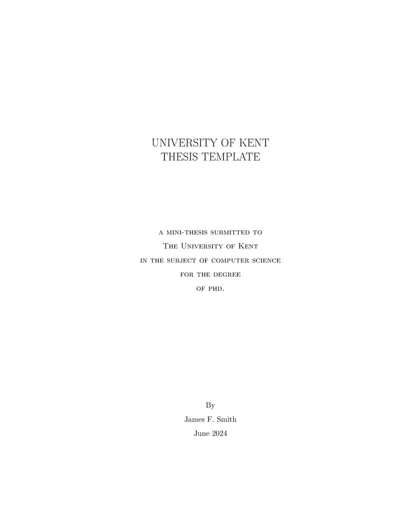 University of Kent Computing Thesis Style