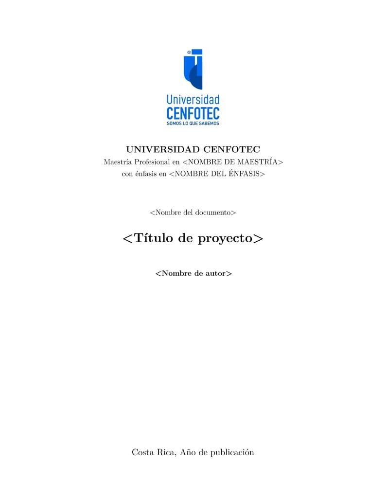 Cenfotec - Master's Degree Template