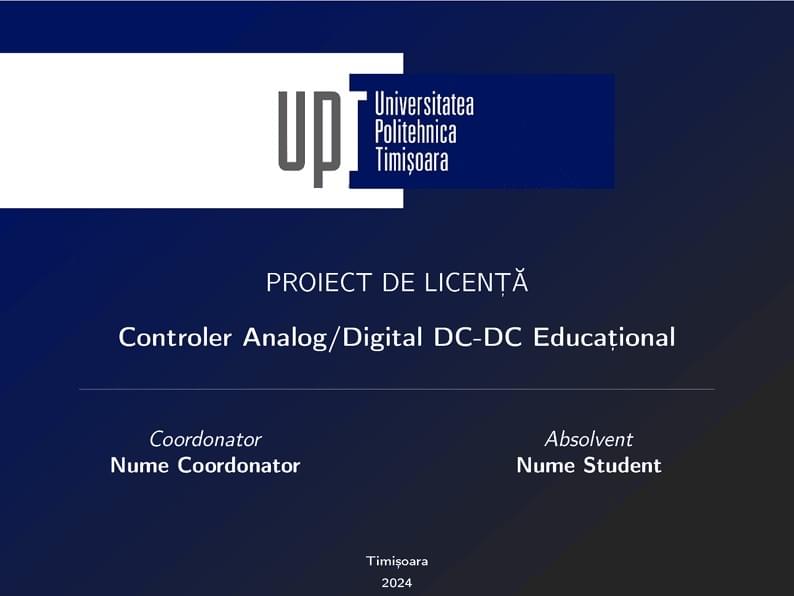 Beamer Thesis Template Universitatea Politehnica Timișoara