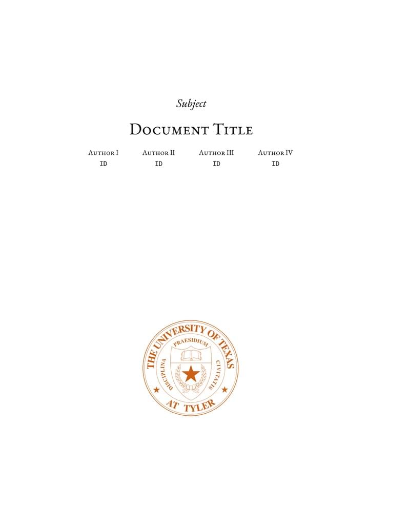 UT Tyler General Template