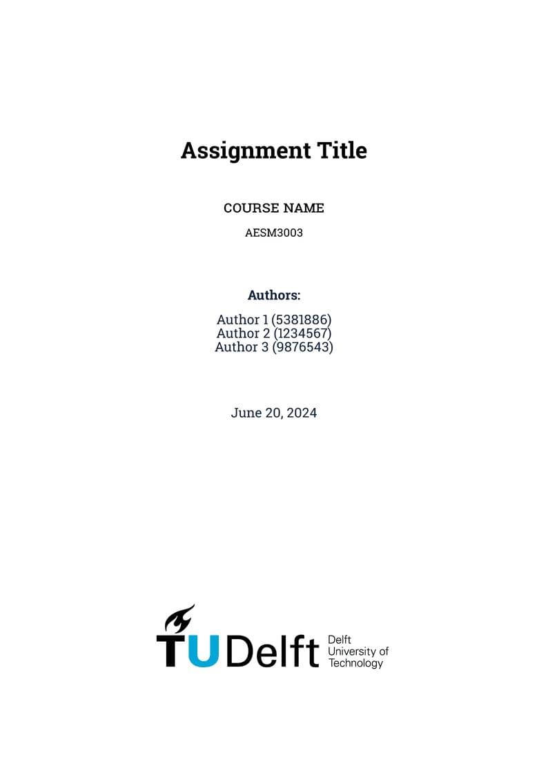TU Delft Assignment Template