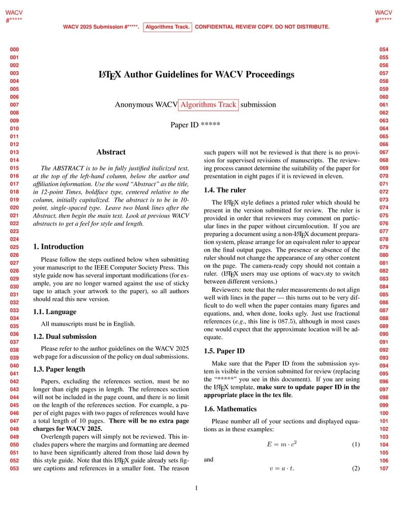 WACV 2025 Author Kit (Template)