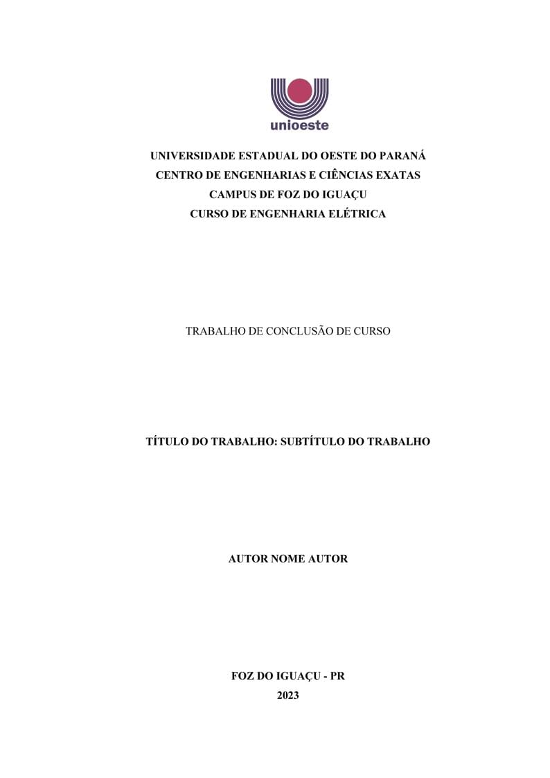 TCC Template Unioeste Eng Elétrica