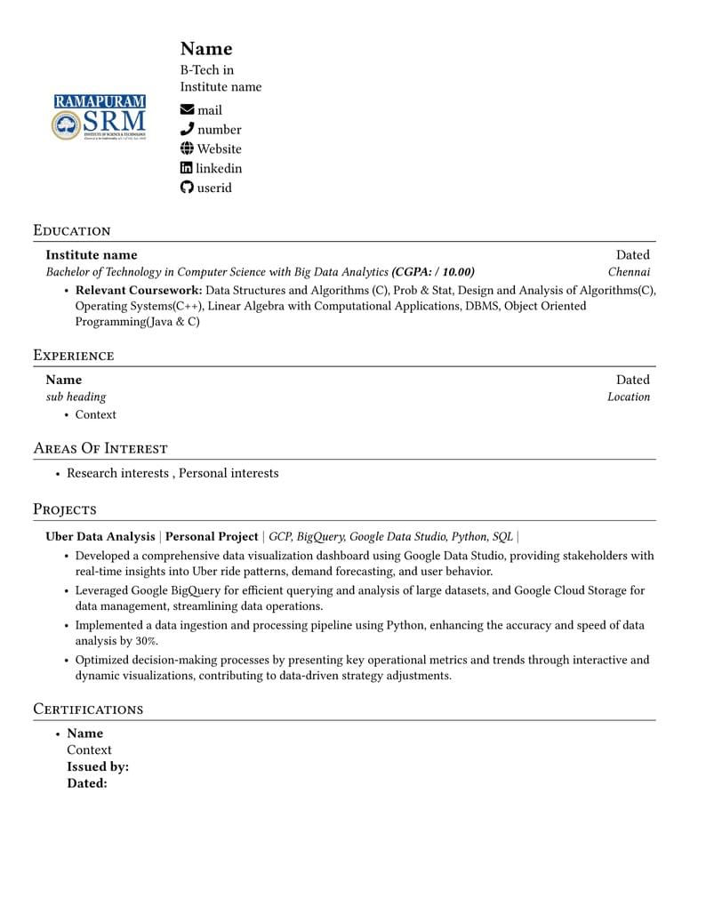 SRM Resume