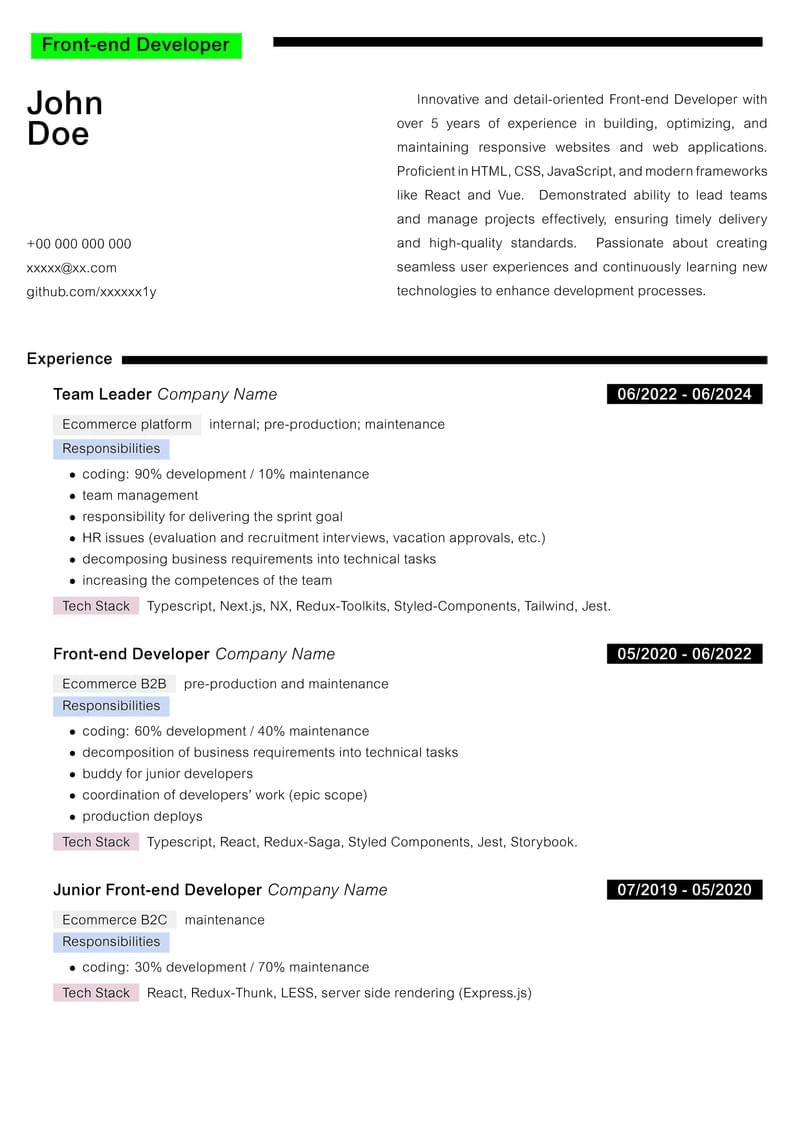 Minimalistic Résumé (Template)