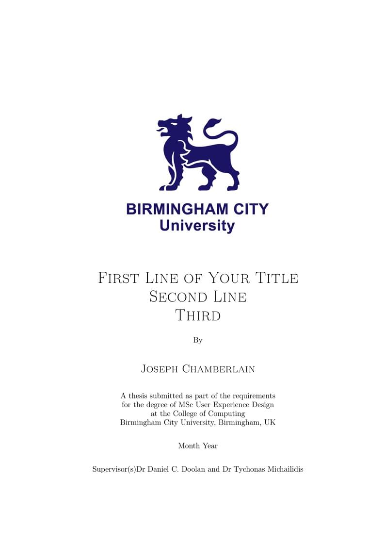 BCU Thesis LaTeX Template