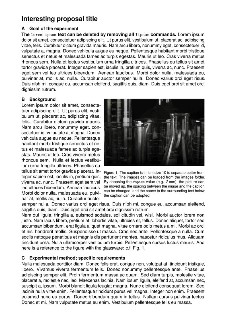 Proposal template PSI user facilities