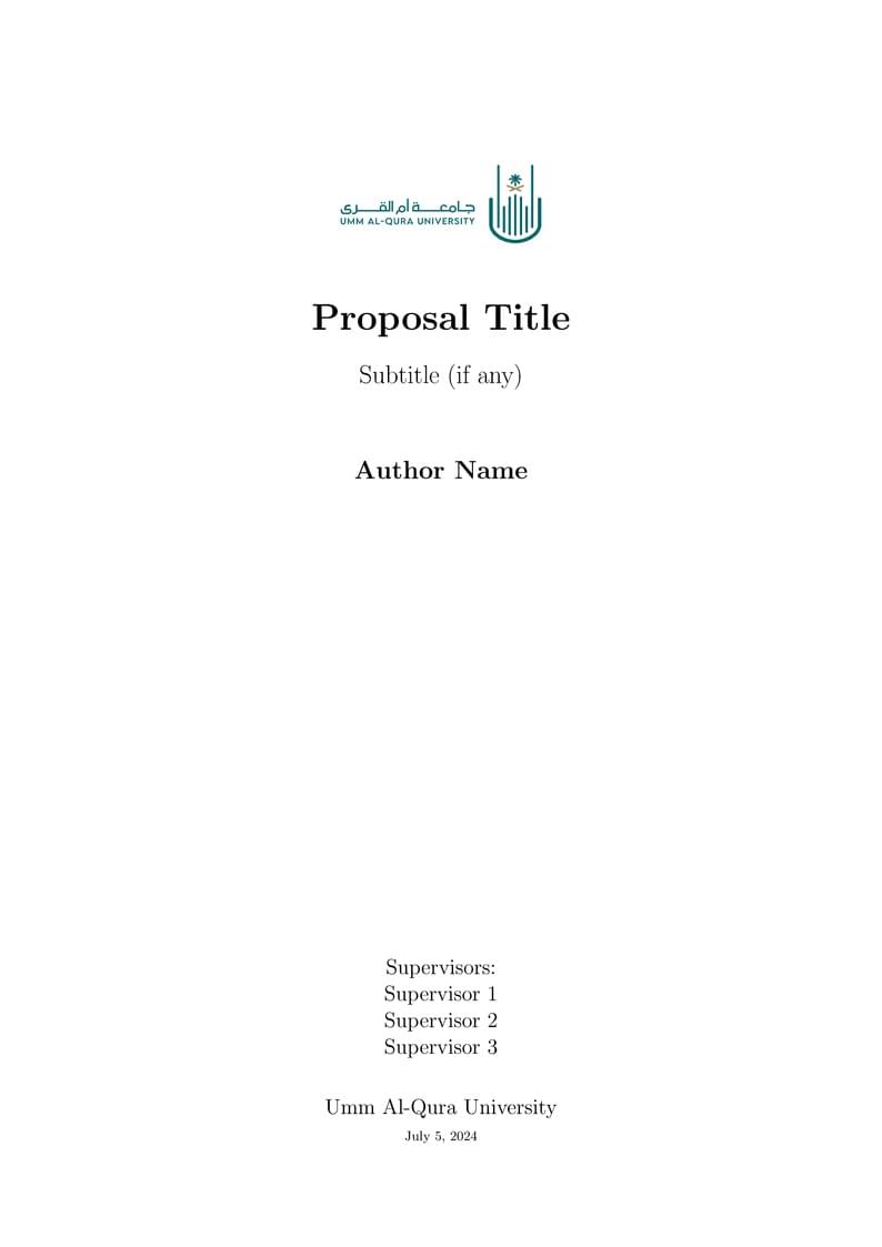 UQU Research Proposal Template
