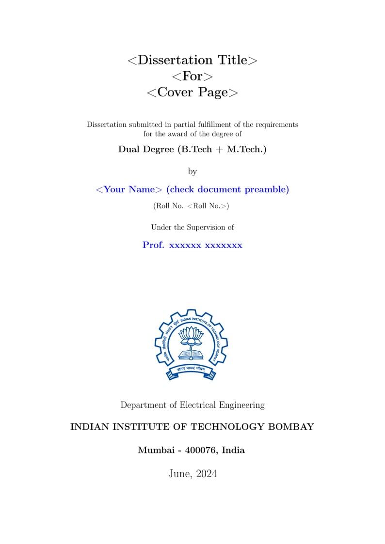 IIT Bombay Dual Degree Disseration Template 2024