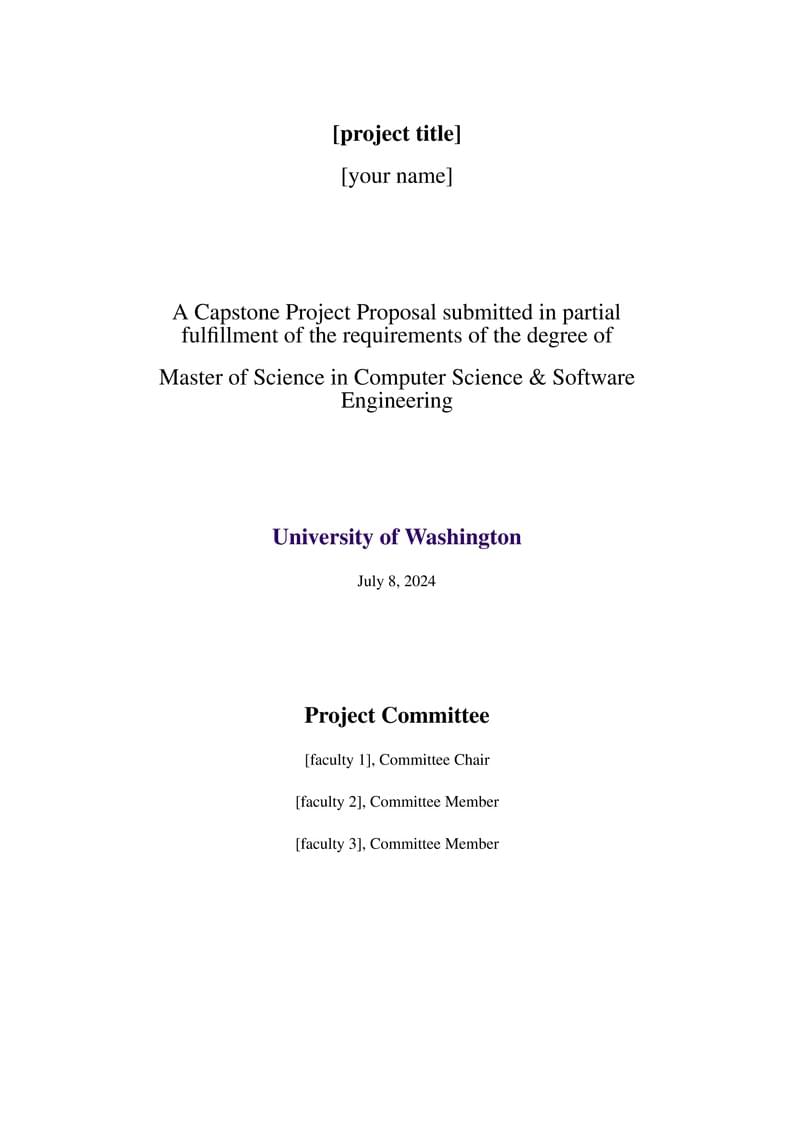 UW Proposal Template