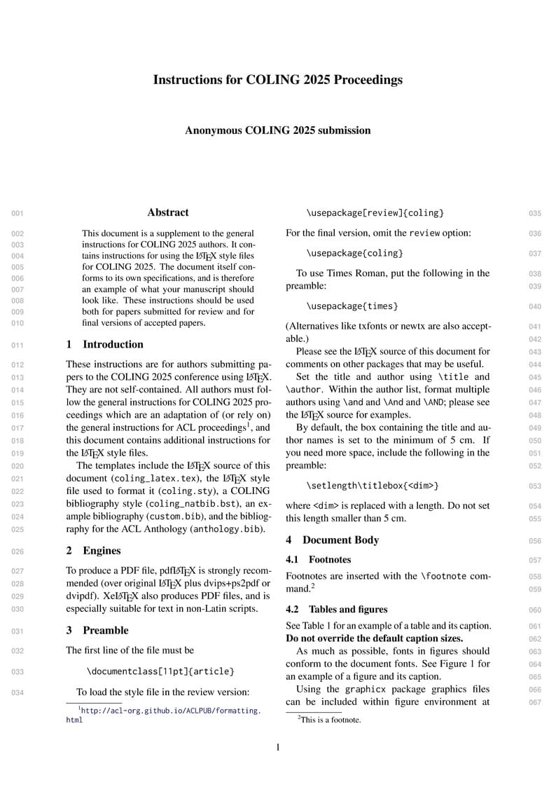 Instructions for COLING 2025 Proceedings