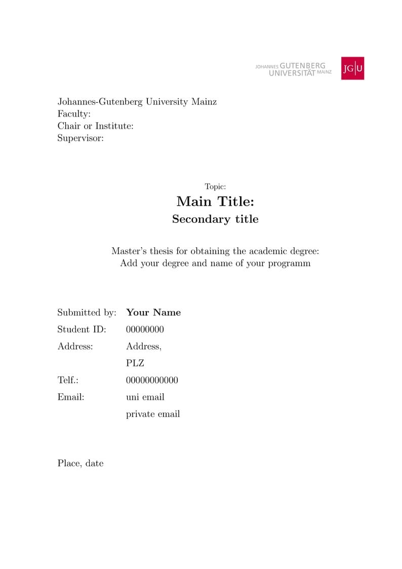 Empirical Thesis Structure JGU MIEPP Mainz