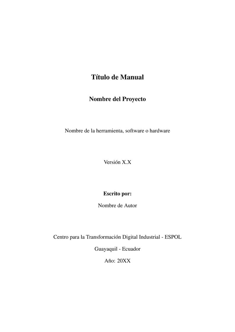 Plantilla para Documentos Técnicos - CTD, ESPOL