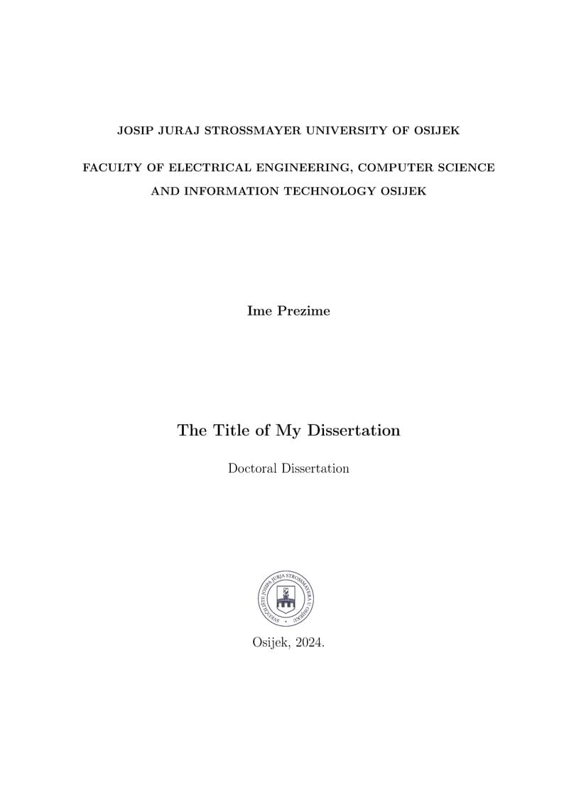 FERIT Doctoral Dissertation Template