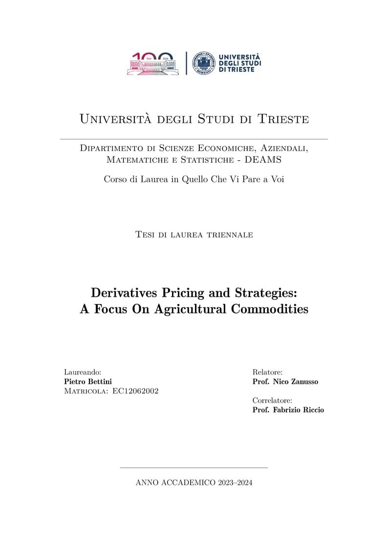Università degli Studi di Trieste Thesis