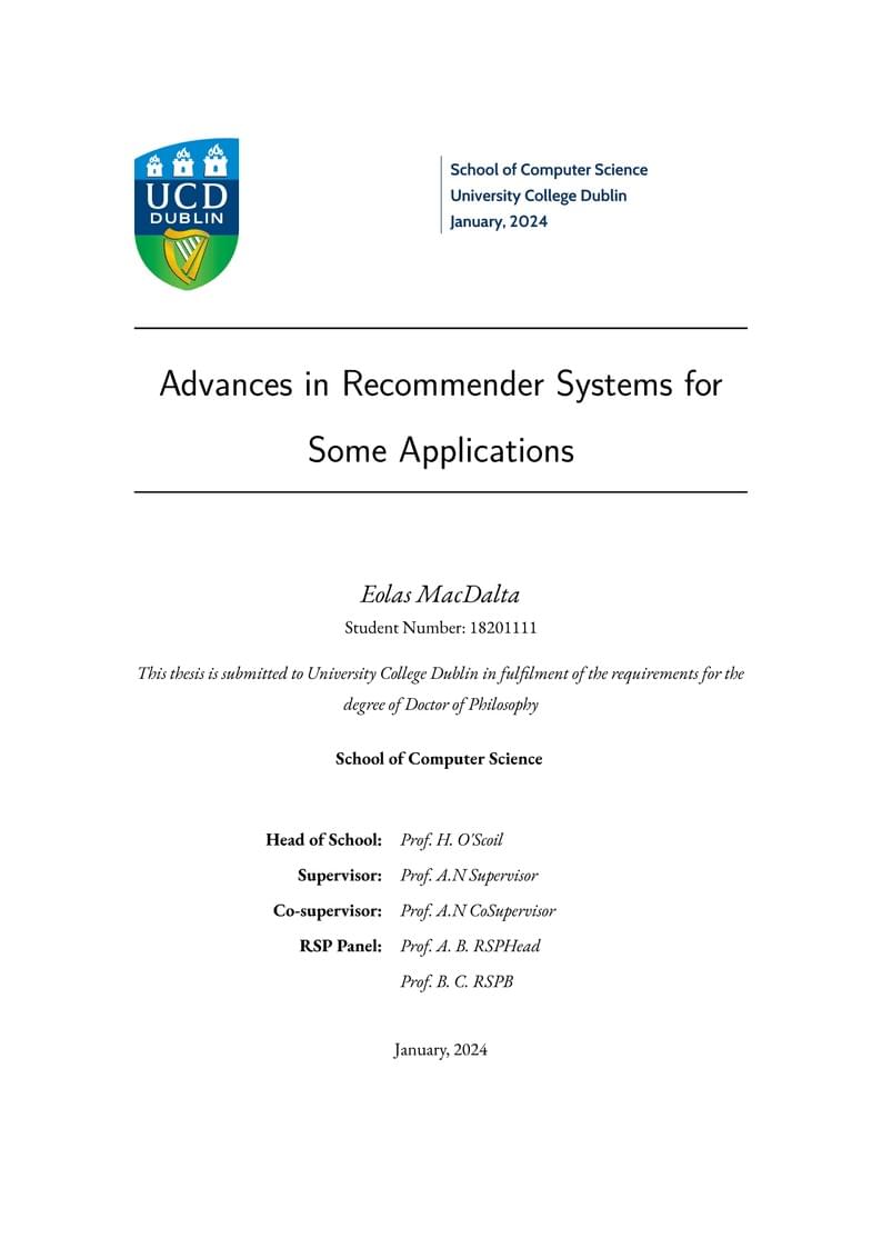 UCD PhD Thesis Template