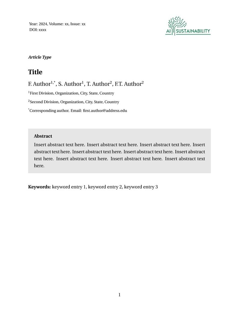 AI and Sustainability Template