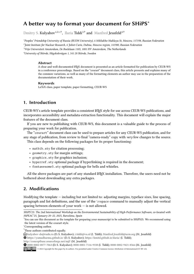 Template for submissions to SHiPS25