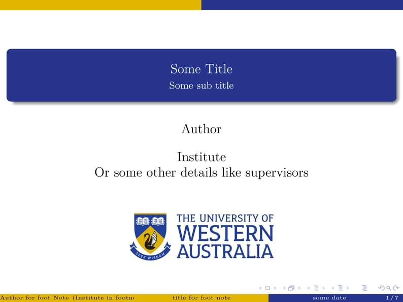 University of Western Australia beamer