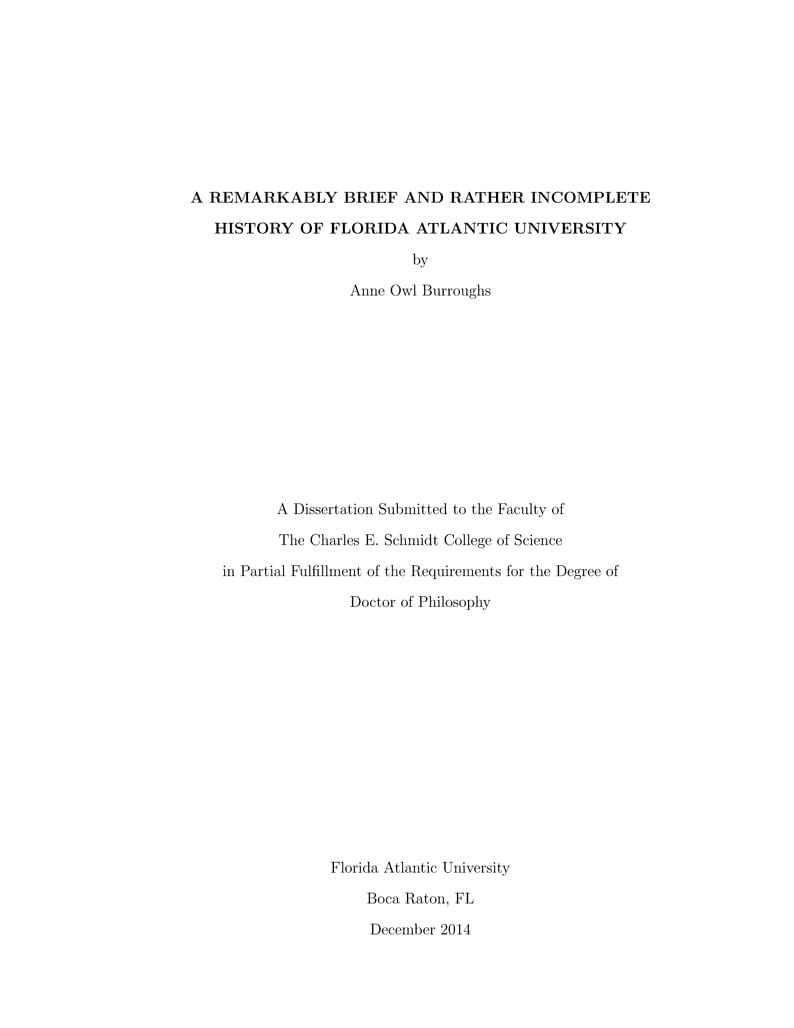 Florida Atlantic University LaTeX Template